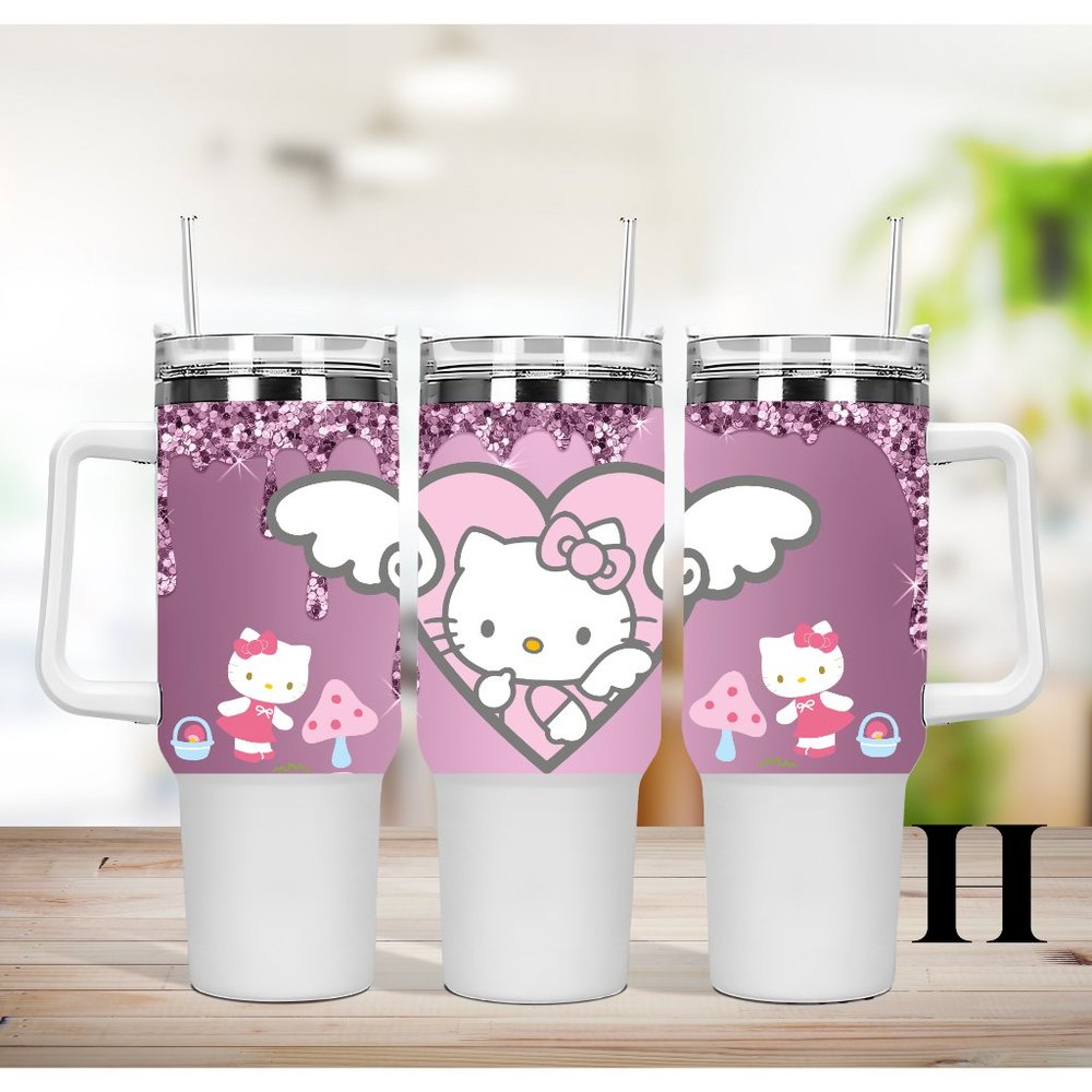 Sanrio Hello Kitty Tumbler 40 oz tumbler with hand carry handle and straw - Picture 14 of 17